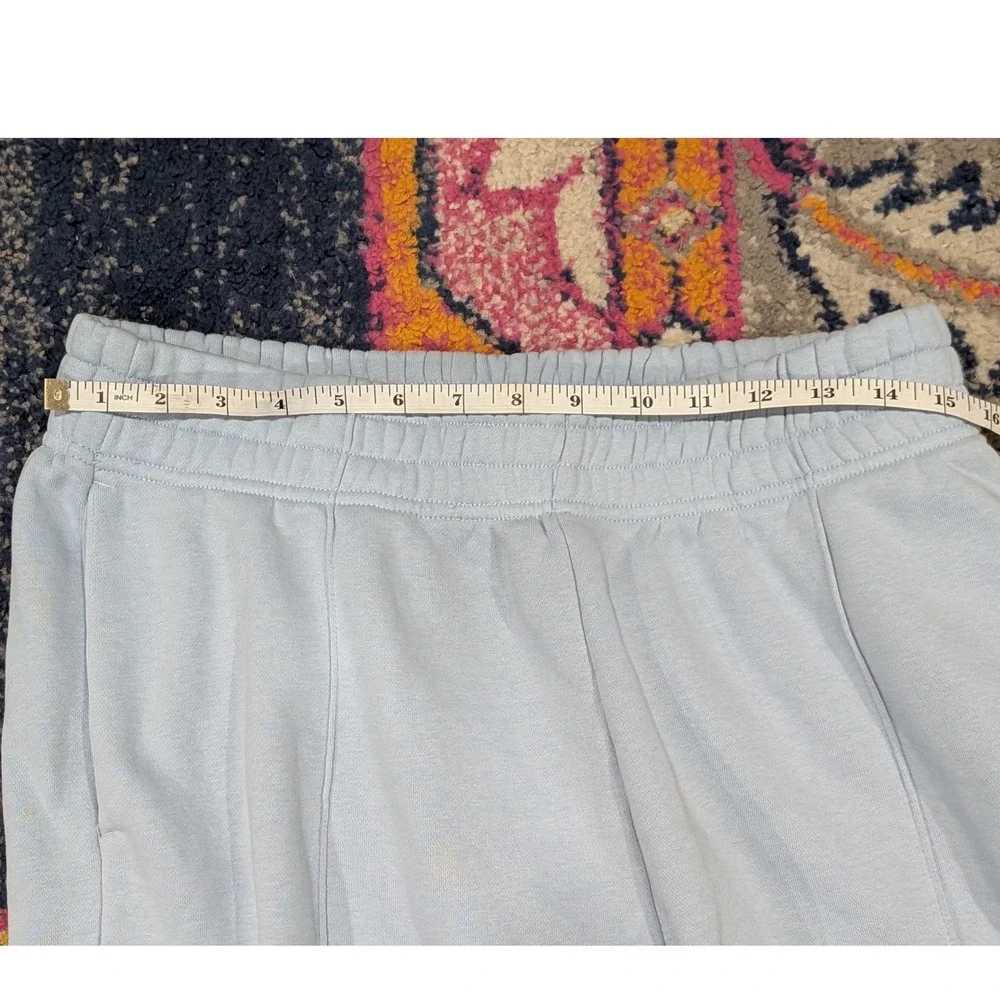NIKE Sportswear Light Blue Club Fleece Jogger Sweatpants Front Seam Logo Wmns M